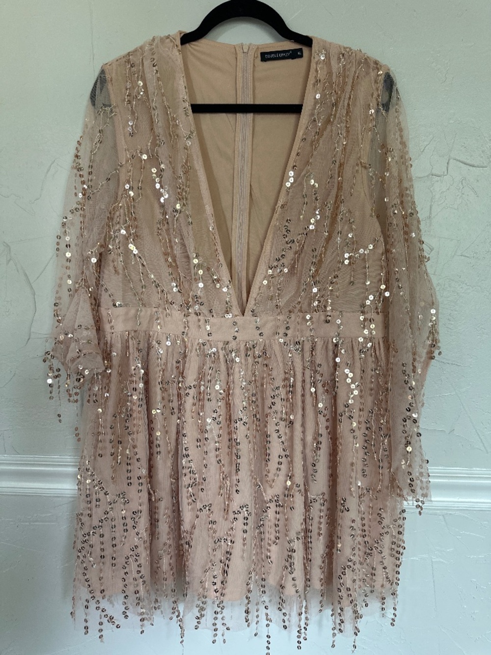 Double Crazy Sequin Dress 1XL